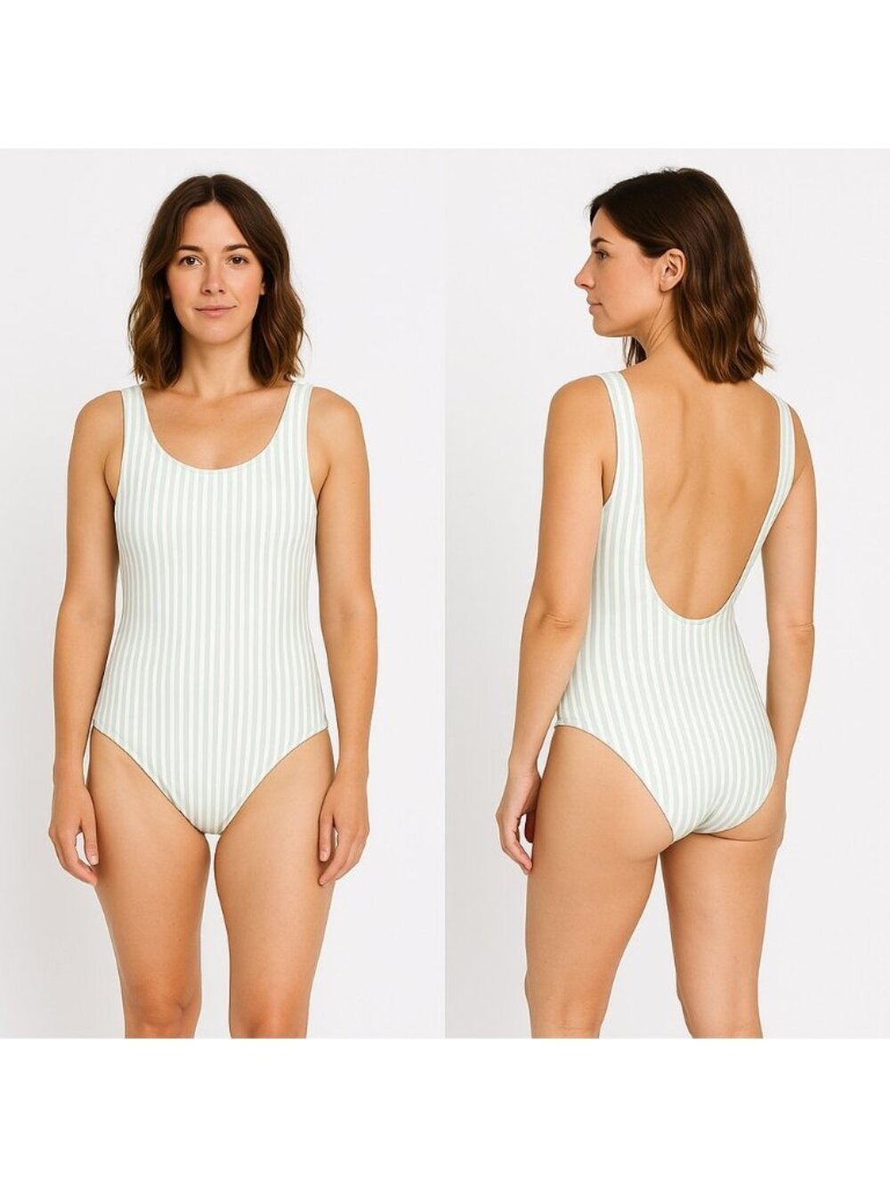Imagine Perry Everyday One Piece Swimsuit Sage Stripe